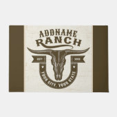 Gepersonaliseerde NAAM Bull Steer Skull Westerne R Deurmat (Voorkant)