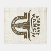 Gepersonaliseerde NAAM Bull Steer Skull Westerne R Fleece Deken (Voorkant (Horizontaal))