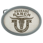 Gepersonaliseerde NAAM Bull Steer Skull Westerne R Gesp<br><div class="desc">Gepersonaliseerde NAAM Cowboy Bull Steer Skull Western Ranch - Aanpassen met jouw naam of aangepaste tekst! *Uitgebreide licentie PO 8/21/23*</div>