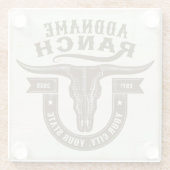 Gepersonaliseerde NAAM Bull Steer Skull Westerne R Glazen Onderzetter (Achterkant)