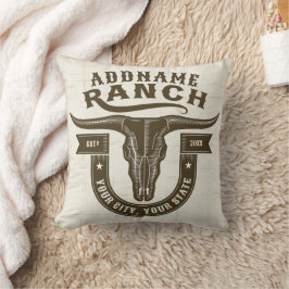 Gepersonaliseerde NAAM Bull Steer Skull Westerne R Kussen