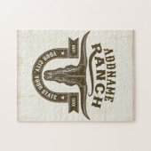 Gepersonaliseerde NAAM Bull Steer Skull Westerne R Legpuzzel (Horizontaal)