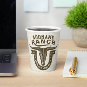 Gepersonaliseerde NAAM Bull Steer Skull Westerne R Papieren Bekers