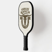 Gepersonaliseerde NAAM Bull Steer Skull Westerne R Pickleball Paddle (Links)