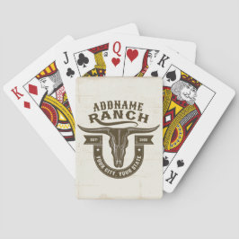 Gepersonaliseerde NAAM Bull Steer Skull Westerne R Pokerkaarten