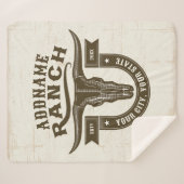 Gepersonaliseerde NAAM Bull Steer Skull Westerne R Sherpa Deken (Voorkant (horizontaal))