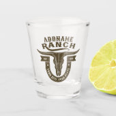 Gepersonaliseerde NAAM Bull Steer Skull Westerne R Shot Glas (Voorkant)