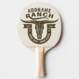 Gepersonaliseerde NAAM Bull Steer Skull Westerne R Tafeltennisbatje