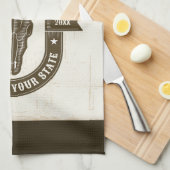 Gepersonaliseerde NAAM Bull Steer Skull Westerne R Theedoek (Quarter Fold)