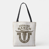 Gepersonaliseerde NAAM Bull Steer Skull Westerne R Tote Bag (Achterkant)