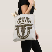 Gepersonaliseerde NAAM Bull Steer Skull Westerne R Tote Bag (Dichtbij)