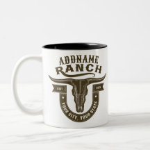 Gepersonaliseerde NAAM Bull Steer Skull Westerne R