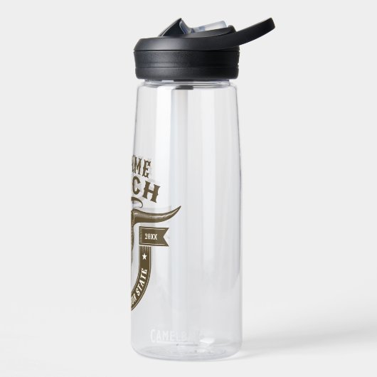 Gepersonaliseerde NAAM Bull Steer Skull Westerne R Waterfles (Links)