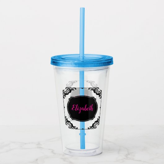 Gepersonaliseerde naam Bunco Player Elegant Acryl Drinkbeker (Voorkant)