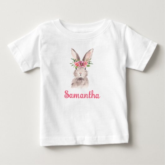Gepersonaliseerde naam Bunny Rabbit Meisje Baby (Voorkant)