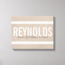 Gepersonaliseerde naam Burlap Canvas