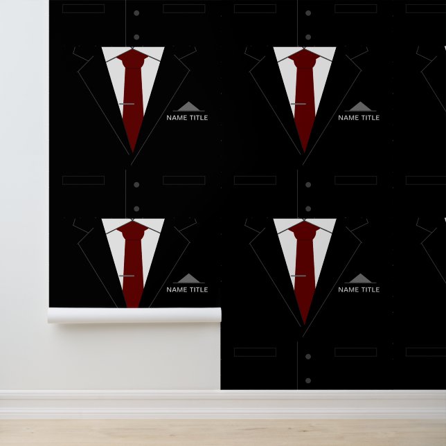 Gepersonaliseerde naam Business Suit en Stropdas F Behang (Applicatie)