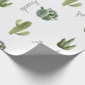 Gepersonaliseerde naam Cactus Succulent Southwest Cadeaupapier (Hoek)