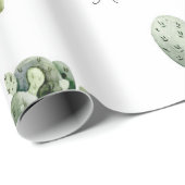 Gepersonaliseerde naam Cactus Succulent Southwest Cadeaupapier (Rol Hoek)