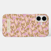 Gepersonaliseerde naam Camouflage Roze Bruin Camo Case-Mate iPhone Case (Achterkant (horizontaal))