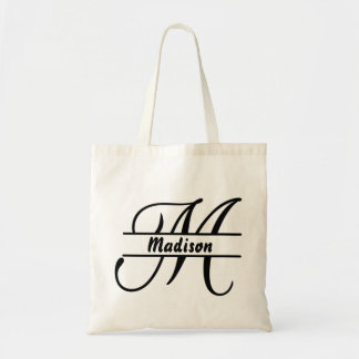 gepersonaliseerde naam canvas tas, aangepaste lett tote bag