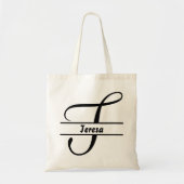 gepersonaliseerde naam canvas tas, aangepaste lett tote bag (Voorkant)