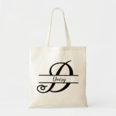 gepersonaliseerde naam canvas tas, aangepaste lett tote bag (Voorkant)