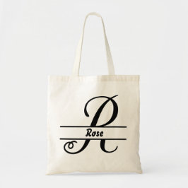 gepersonaliseerde naam canvas tas, aangepaste lett tote bag
