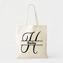 gepersonaliseerde naam canvas tas, aangepaste lett tote bag