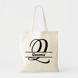 gepersonaliseerde naam canvas tas, aangepaste lett tote bag