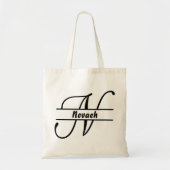gepersonaliseerde naam canvas tas, aangepaste lett tote bag (Voorkant)