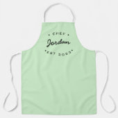 Gepersonaliseerde naam Chef ingesteld jaar Mint gr Schort (Voorkant)