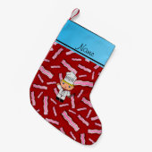 Gepersonaliseerde naam chef red bacon kleine kerstsok (Voorkant (Hangend))