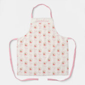 Gepersonaliseerde naam Cherries Coquette Bow Pink Schort (Voorkant)
