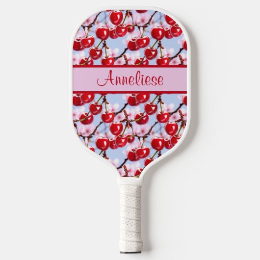 Gepersonaliseerde naam Cherry Blossom Pink Pickleball Paddle (Voorkant)
