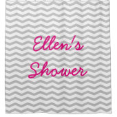 Gepersonaliseerde naam chevron patroongordijnen douchegordijn (Voorkant)