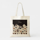 Gepersonaliseerde naam chocolade thema patroon tote bag (Achterkant)