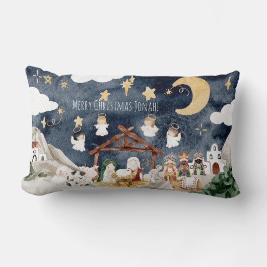 Gepersonaliseerde naam Christelijke Kinder kerst Kussen (Voorkant)