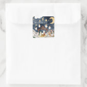 Gepersonaliseerde naam Christelijke Kinder kerst Vierkante Sticker (Tas)