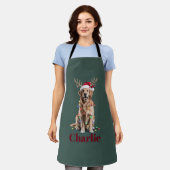 Gepersonaliseerde naam Christmas Golden Retriever  Schort (Gedragen)