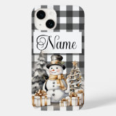 Gepersonaliseerde naam Christmas Snowman Case-Mate iPhone Case (Achterkant)