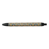 Gepersonaliseerde naam Classic Floral Zwarte Inkt Pen (Voorkant)