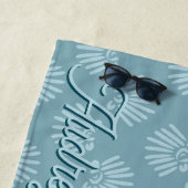 Gepersonaliseerde naam Coastal Shell Pattern Strandlaken (In situ)