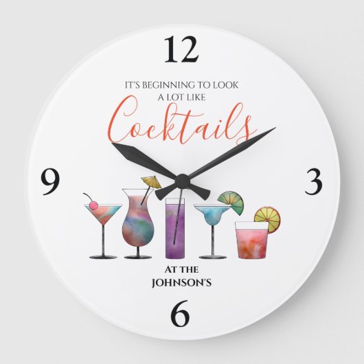 Gepersonaliseerde naam Cocktails Grote Klok (Voorkant)