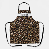 Gepersonaliseerde naam Coffee Bean Barista Schort (Voorkant)