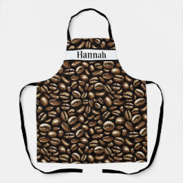 Gepersonaliseerde naam Coffee Bean Barista Schort
