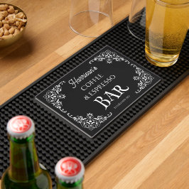 Gepersonaliseerde naam Coffee & Espresso Black Barmatten