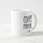 Gepersonaliseerde naam Coffee Maniac - Grappig Grote Koffiekop (Voorkant rechts)