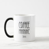 Gepersonaliseerde naam Coffee Maniac - Grappig Magische Mok (Links)