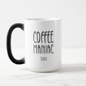Gepersonaliseerde naam Coffee Maniac - Grappig Magische Mok (Links)